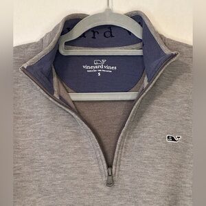 Vineyard Vines Men's Heather Gray Zip-Up Sweater